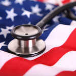 Stethescope on American Flag healthcare