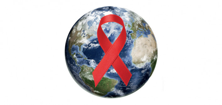 red ribbon globe