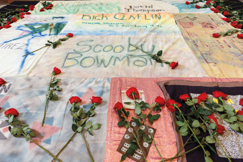 Roses laid on the Quilt in Washington, D.C.