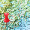 map of Maine with push pin