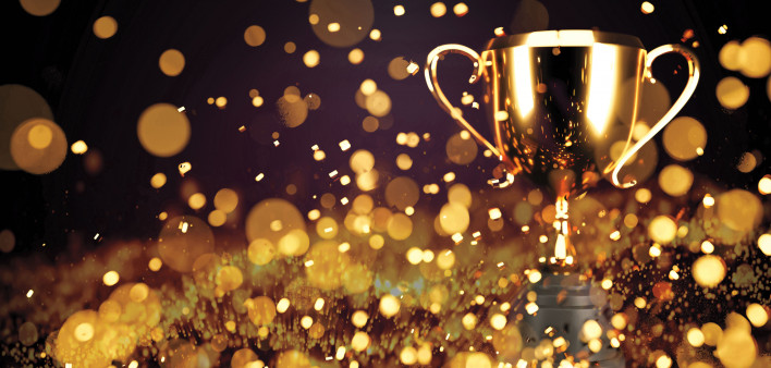 POZ Awards Trophey Gold glitter