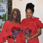 Monica Johnson (left) and Tamela King at a party for the book launch