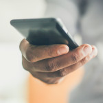 hand holding smart phone