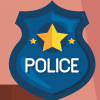 illustration of law items books handcuffs police badge court house