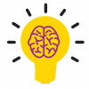 brain lightbulb thinking idea icon