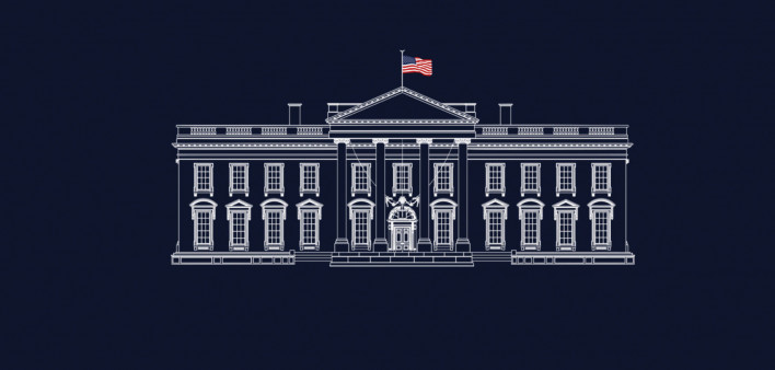 white house on black backgroud illustration