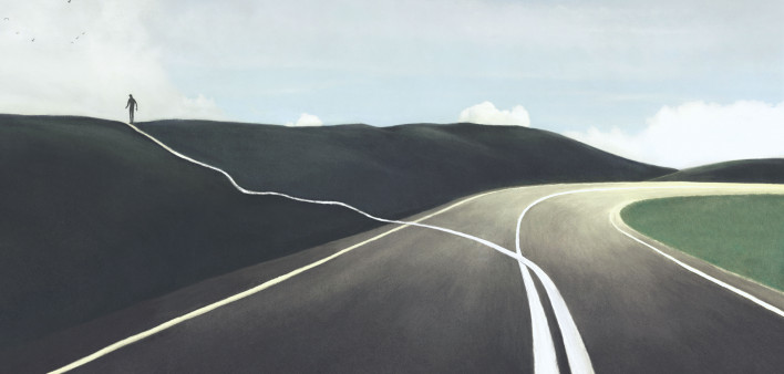 illustration rode lines figure going off road