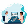 illustration doctor patient consultation