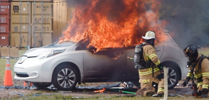 Heavy metals in electric vehicle batteries are known carcinogens. Fires in those vehicles raise the risk of cancer to firefighters, owners and communities.