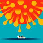 covid woman on therapist couch illustration