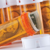 money in pill bottles