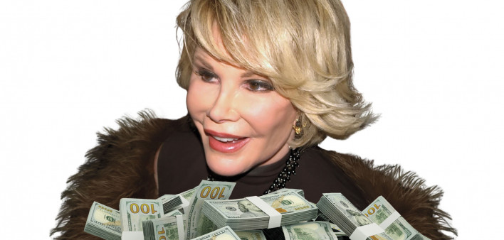 Jone Rivers and pile of money