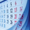 Month on a calendar viewd at an oblique angle