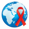illustration globe and red ribbon