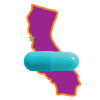california map and doxycycline pill