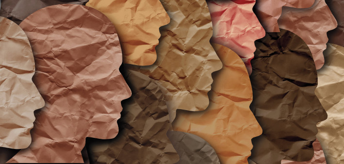 paper cut outs human heads diversity