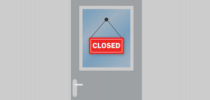door with closed sign illustration