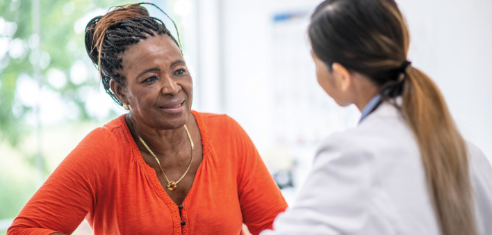 Doctor and patient having a consultation