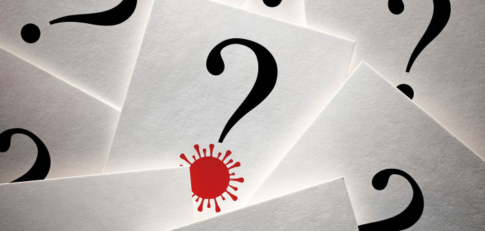 question mark and virus