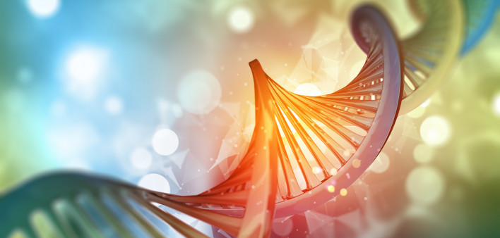 3D medical background with DNA strand