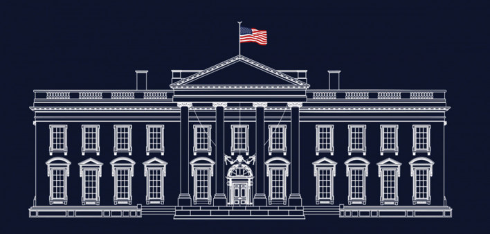 white house on black backgroud illustration