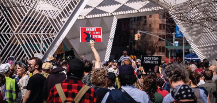 In NYC, Tesla takedowners joined ACT UP, Housing Works and Rise and Resist