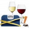 scale, wine in glasses, cigarette butt