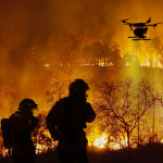 Firefighting drones spray chemical to help control wildfires