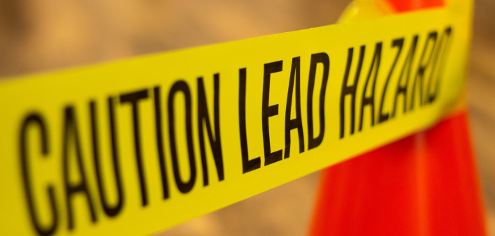 yellow caution tape lead hazard warning