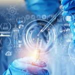 Genetic research and Biotech science Concept.