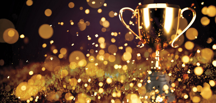POZ Awards Trophey Gold glitter