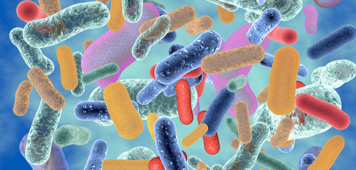 abstract image of colorful bacteria