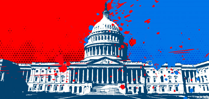 Washington DC Capitol building red republican blue democrat