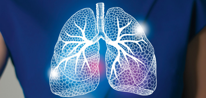 illutration of lungs on womans body