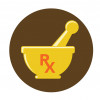 mortor and pestle with rx sign