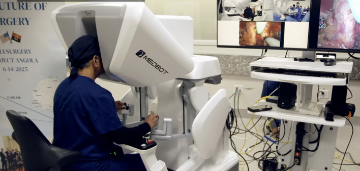 A doctor in Florida uses a robert to perform telesurgery on a patient thousands of miles away.