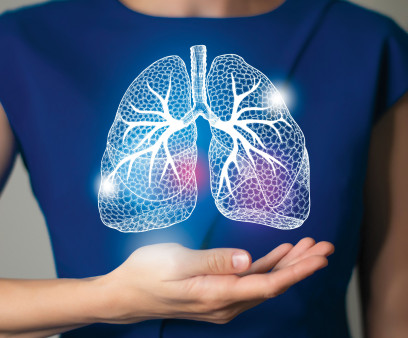 illutration of lungs on womans body