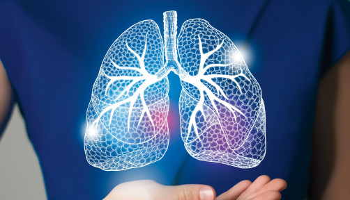 illutration of lungs on womans body