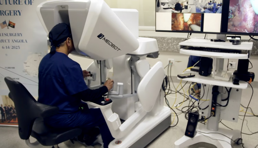 A doctor in Florida uses a robert to perform telesurgery on a patient thousands of miles away.