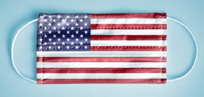 face mask with United States of America flag