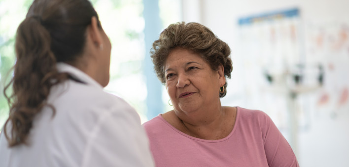 Older Woman talking with the Doctor