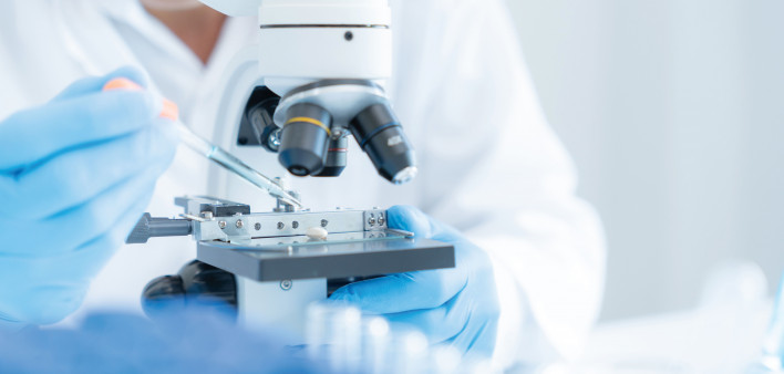 microscope in laboratory