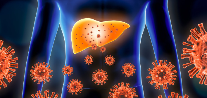 liver, virus, hepatitis B, hepatitis C Hepatitis 3d rendering illustration