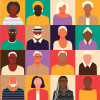 illustration patchwork of figures