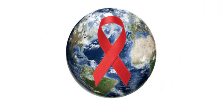 red ribbon globe