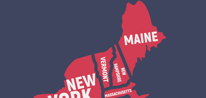 United States of America map with state names