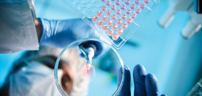 petri dish and pills in research lab