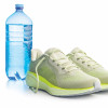 water bottle and sneakers