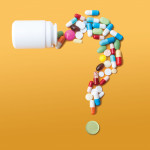 pills bottle question mark