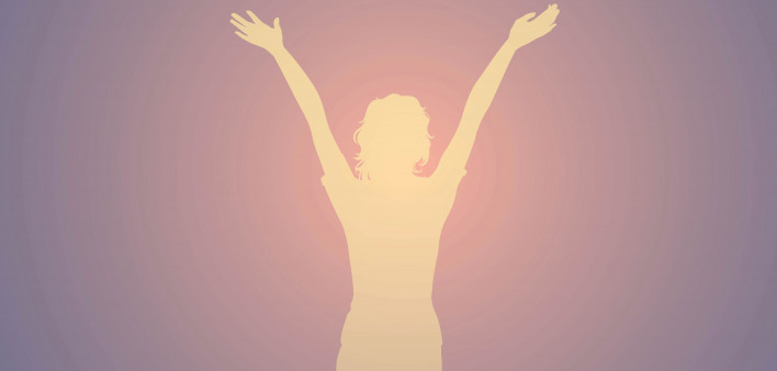 silouettes of a woman dark and light crowtch and standing